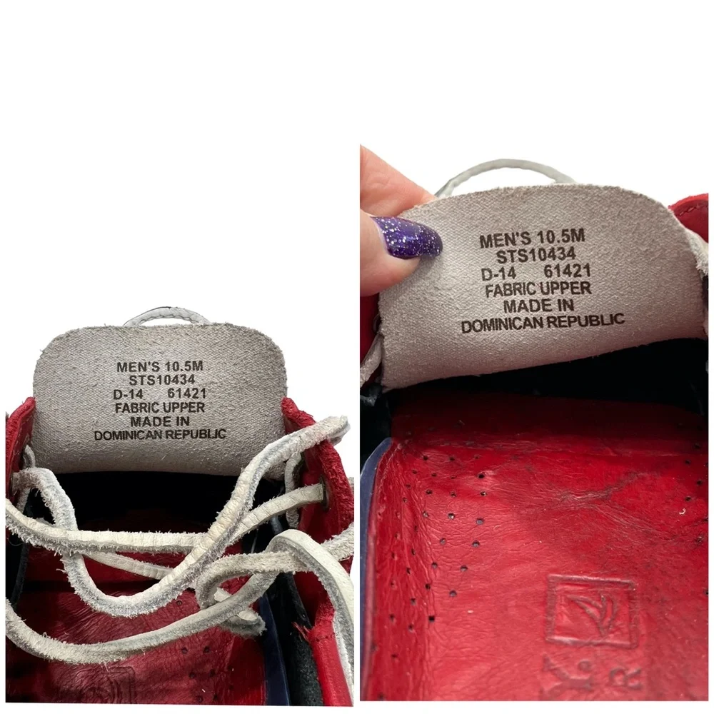 SPERRY TOP-SIDER 2-EYE BOAT SHOES IN RED, WHITE & BLUE